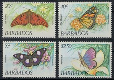BARBADOS 1983 Fauna, farfalle 4v MNH**