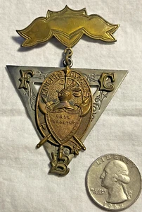 RITTER VON PYTHIAS Bruderartikel Dreiecksmedaille "Kopie rechts 1874" - Bild 1 von 6