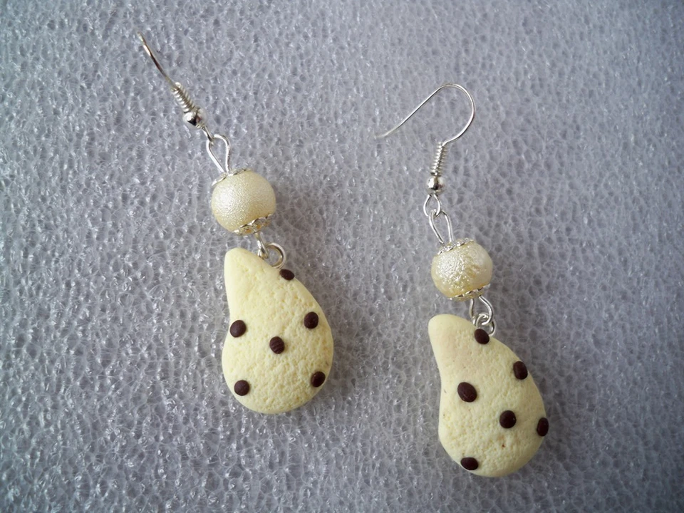 ORECCHINI IN FIMO FATTI A MANO BISCOTTO GOCCIOLE - Immagine 1 di 1