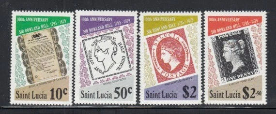 ST. LUCIA Maltese Cross Cancels & Sir Rowland Hill MNH set - Image 1 of 1
