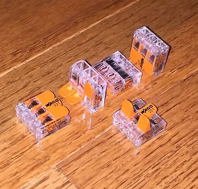 50 pcs WAGO 221-413 COMPACT Splicing Connectors 3 pole Lever Nuts FREE SHIPPING! - Image 1 of 4