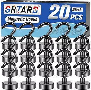 Magnetic Hooks Heavy Duty 20 Pack 25 LBS Fridge Magnet Hooks Strong Magnetic - Picture 1 of 12