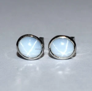 Lab created Lindy star sapphire, beautiful earring,Stud For Perfect Gift - Picture 1 of 8
