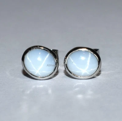 Lab created Lindy star sapphire, beautiful earring,Stud For Perfect Gift - Image 1 of 4