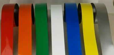PSA SOLUTIONS Magnetic Easy Wipe Rack Labeling Write On Tape 1 Metre x 50mm Strips All colours