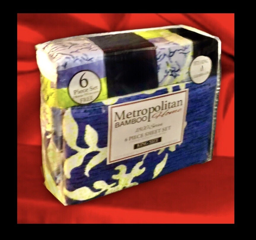 Metropolitan Bamboo 1800 Series 6pc Sheet Set King Size 2 Pillowcases