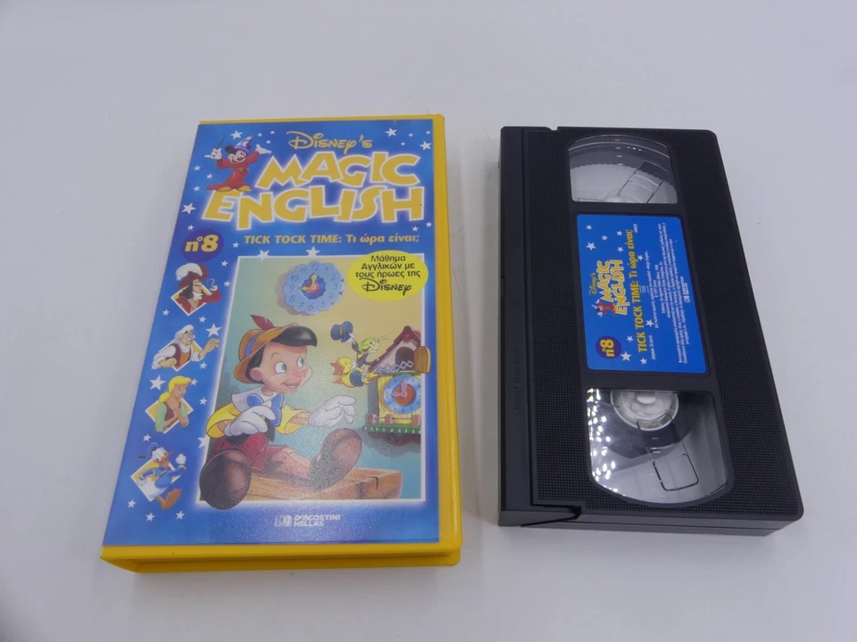 VINTAGE VHS TAPE DISNEY'S MAGIC ENGLISH NO.8 TICK TOCK TIME GREEK DUB DEAGOSTINI - Image 1 of 4