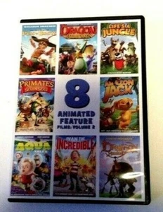 8 Animated Feature Films Volume 2 Used 2014 Puss N' Boots Etc - Picture 1 of 2