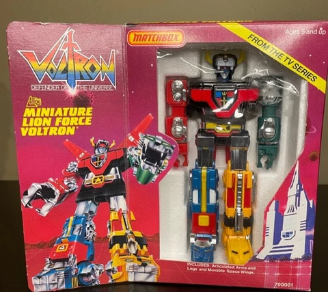 Vintage RARE RECALLED VERSION 1985 Miniature Lion Force Voltron Figure Matchbox Cover