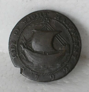 Great Britain 1792 Robert Bird Wilkins Isle Of Wight Halfpenny Conder Token - Picture 1 of 2
