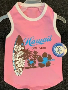 NEU MIT ETIKETT PETELLIGENCE DOGIE T-SHIRT PINK HAWAII HUND SURF, MEDIUM SCHNELLER VERSAND AB CA) - Bild 1 von 2