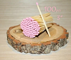 100pz barattolo candela rosa pastello punta festa matrimoni artigianato ricarica fiammiferi 3" - Foto 1 di 12