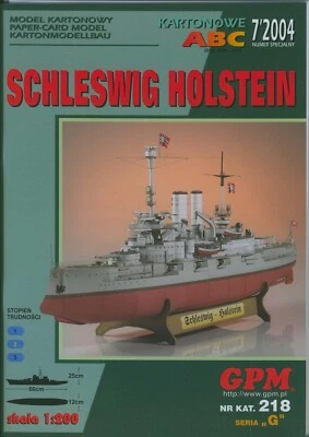 Schleswig Holstein German Battleship Card Paper Cut Out Model kit GPM + Frame - Image 1 of 4