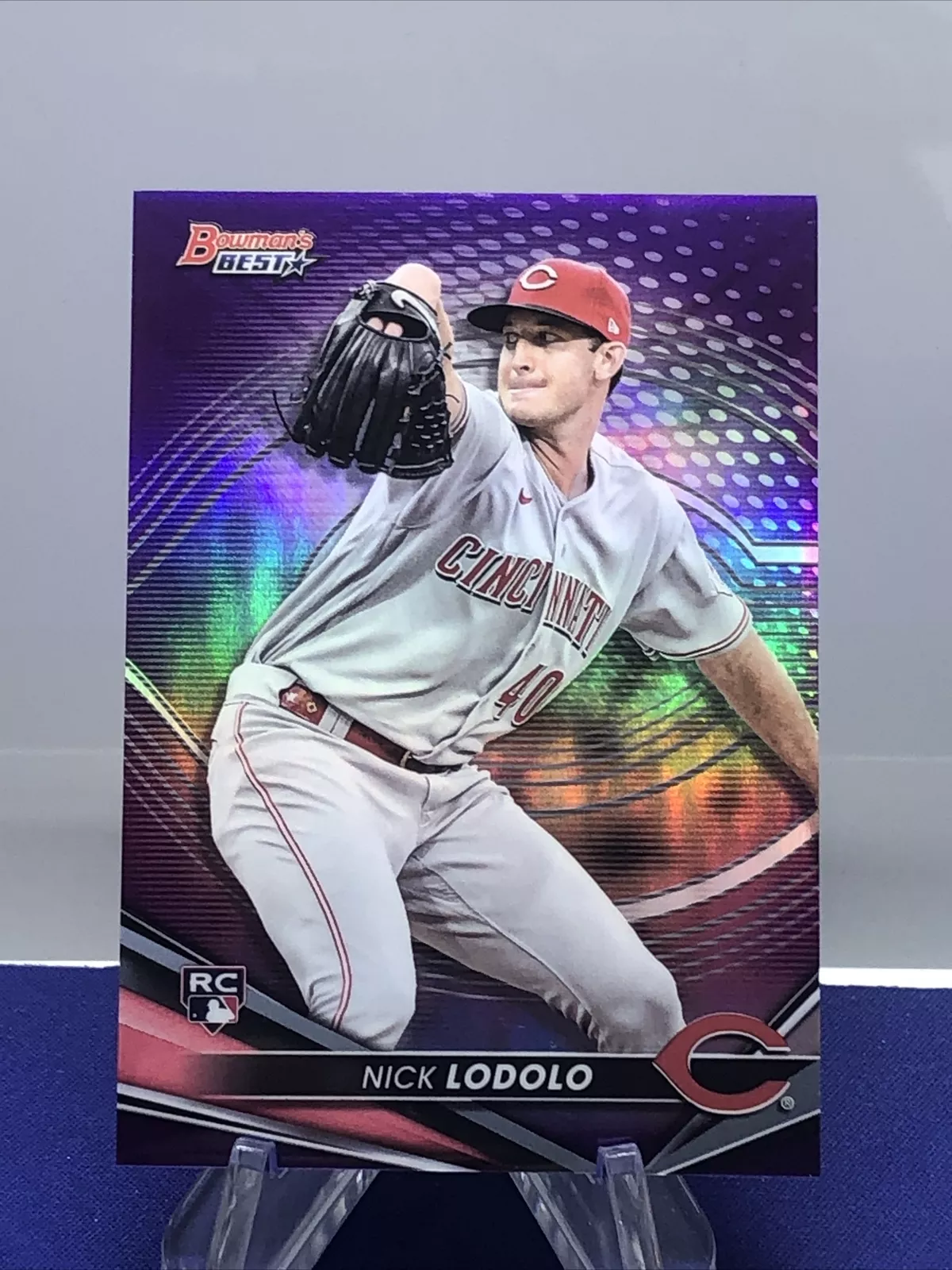Nick Lodolo - 2022 Bowman's Best #56 Rookie Purple Refractor #'d /250 Reds RC