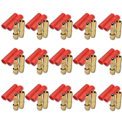 30x Stück 4mm 4.0mm HXT Goldstecker Stecker + Gehäuse verpolsicher 93A Lipo Akku - Bild 1 von 4