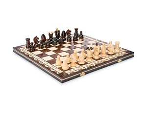Hermoso Juego de Ajedrez Madera Plegable Artesanal 17" (44 cm) DECO Idea de Regalo - Imagen 1 de 3