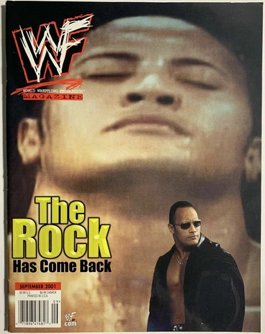 THE ROCK WWF Wrestling Magazine September 2001 wwe * No Catalog or Poster Cover