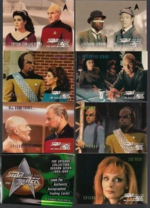 STAR TREK TNG STAGIONE SETTE EPISODI SKYBOX 1999 SET BASE 102 CARTE COMPLETO + WRAP NM - Foto 1 di 2