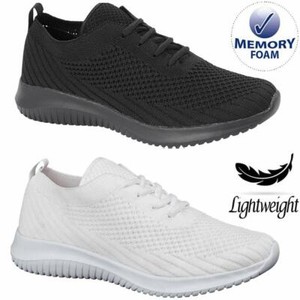 black memory foam trainers womens