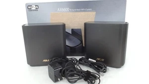 ASUS Zen WiFi XT8 AX6600 Tri-Band Mesh WiFi 6 System Black (2 Pack) Good Cond. - Picture 1 of 2
