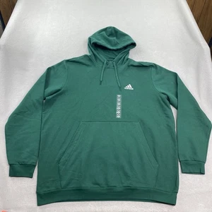 Adidas Sweatshirt Mens 3XLT Green Hoodie Pullover Feel Cozy Logo - Picture 1 of 11