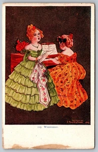 Postcard 1906 Charles Twelvetrees Days Of The Week Wednesday Singing Piano H15 - Picture 1 of 2