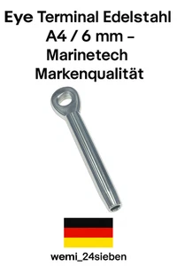 Schraubterminal mini Oesenschraube Feststellmutter Edelstahl A4 Drahtseilspanner - Bild 1 von 8