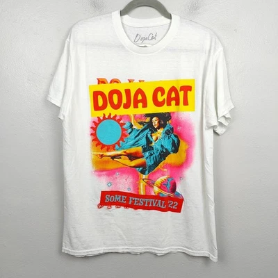 Camiseta Gráfica Doja Cat Coachella 2022 Talla Grande Blanca Algunos Festival Hip Hop Foto 1 de 4