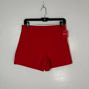 Spanx Polished 4 Inch Shorts Womens Small True Red Stretch Summer Casual New - Picture 1 of 9