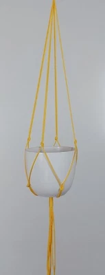 Blumenampel Makramee Polypropylen, gelb  schlicht modern ~ 75cm - Bild 1 von 2