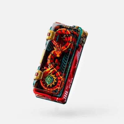 🔥Dwarf Factory Mc Long Mecha Artisan Keycap 2.25U - Red Lunar -Sold out HTF🔥 - Image 1 of 4