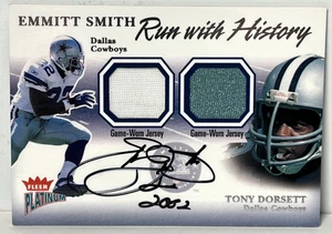 Smith - Dorsett 2002 SIGNED Fleer Platinum Run With History MEM 10/20 Card ES-TD - Picture 1 of 22