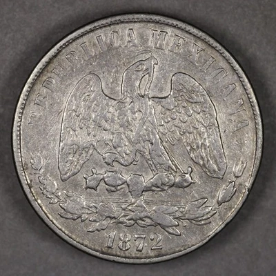 Peso de plata Pi O México 1872 Foto 1 de 2