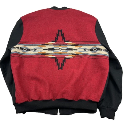Pendleton Western Yoke Bomber Jacket Mens 2XL Black Red Chief Star Virgin Wool - Image 1 of 4