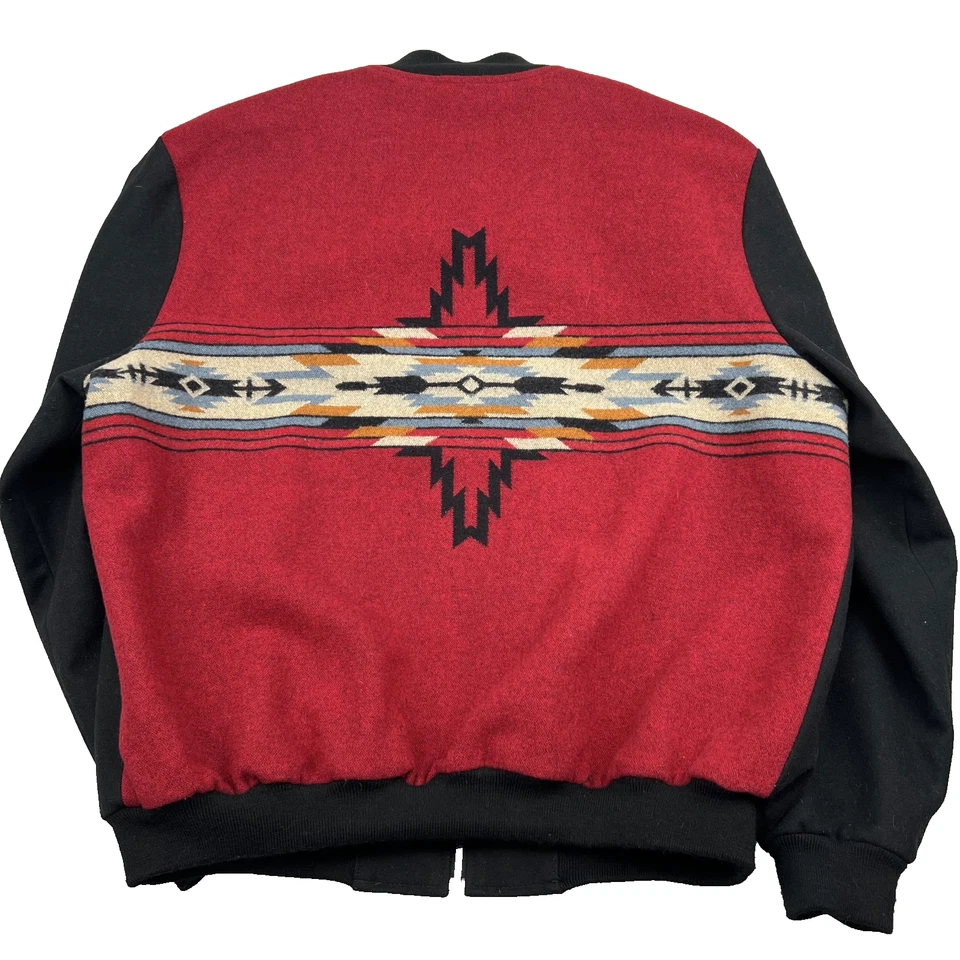 Pendleton Western Yoke Bomber Jacket Mens 2XL Black Red Chief Star Virgin Wool - Image 1 of 4
