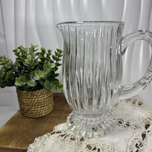 BEAUTIFUL MIKASA CRYSTAL PARK LANE 8 1/4" FOOTED PITCHER - Picture 1 of 5
