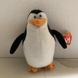 Ty Madagascar SKIPPER il Pinguino Beanie Baby - 7" NUOVO - Foto 1 di 6