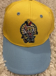Cappello da giorno Lehigh Valley IronPigs Mummers regolabile giallo blu MiLB - Foto 1 di 6