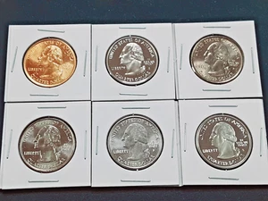 2001 North Carolina State Quarters Set! 6 Different coins! 1 90% silver!!   L64 - Picture 1 of 3