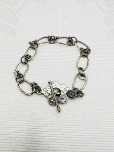 Silpada Sterling 925 Silver Flowering Link Toggle Bracelet 8.5 Inches - Picture 1 of 10