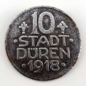 Germania, Stadt Duern, Duern, 10 Pfennig, 1918, ferro 5gr - Foto 1 di 2