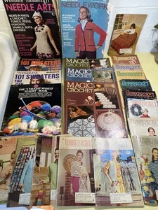 Vtg 1970’s & 80’s Knitting Crochet Fashion Needlecraft Magazine Booklets Lot/23 - Picture 1 of 8