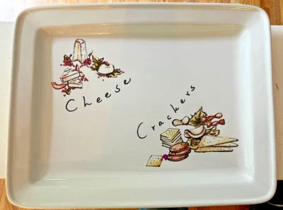 Servidor de charcutería Pottery Barn "Queso y galletas" 15"x12" plato rectangular Foto 1 de 4