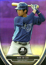 2013 Bowman Platinum Chrome Prospects Purple Refractors #BPCP68 Hak-Ju Lee Rays
