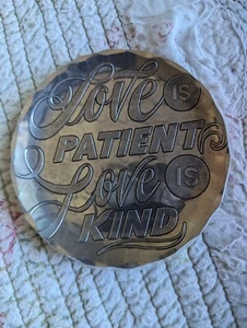 Wendell August Forge Hammered Aluminum 3 5/8" Decorative Plate Coaster Love Is - Picture 1 of 2