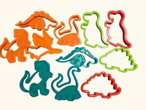 Dinosaur-Themed Cookie Cutter Set Plastic for Cookie Making or Play-Doh Fun - Picture 1 of 10
