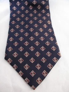 ERMENEGILDO ZEGNA / ITALIA===IMPRESIÓN CUADRADA AZUL MARINO Y BORGOÑA==CORBATA CUELLO SEDA - Imagen 1 de 2