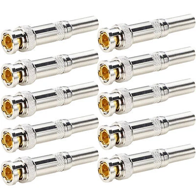 10X Solderless No Welding Joint BNC Male Connector Plug Adapter For CCTV Cable - Image 1 of 3