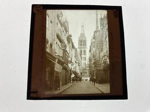 ROUEN, France - Original Magic Lantern 3.25 Inch SLIDE - Picture 1 of 1