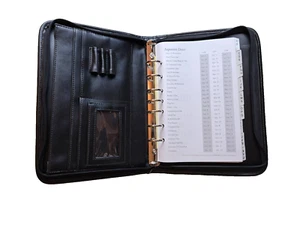Perry Ellis Portfolio Persönlicher Planer Reißverschluss Leder 7 Ringe Ordner 10,5" x 7" - Bild 1 von 11